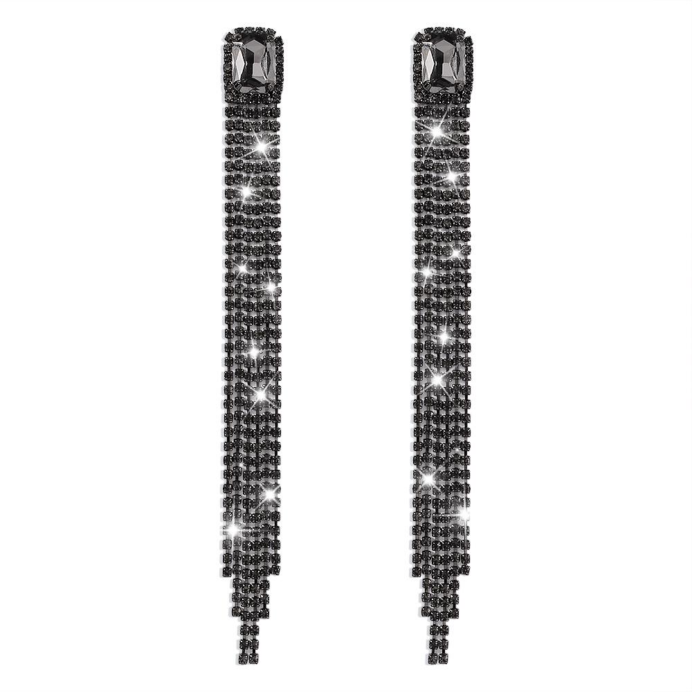 Korean Style Exaggerated Women Girls Shiny Rhinestone Earrings Luxury High Quality Big Crystal Ear Rings Decoration Lady Jewelry