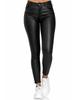 Spring Women's Solid Color Skinny Leather Casual Long Pants