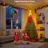 2PCS Smart Christmas Tree Lights LED Fairy Lights with Star Topper DIY Color Waterproof for Indoor Outdoor Christmas Tree Decor