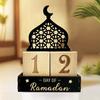 Creative Ramadan Countdown Calendar Eid Al-Fitr Wooden Advent Calendar Desktop Ornaments Eid Celebration Supplies