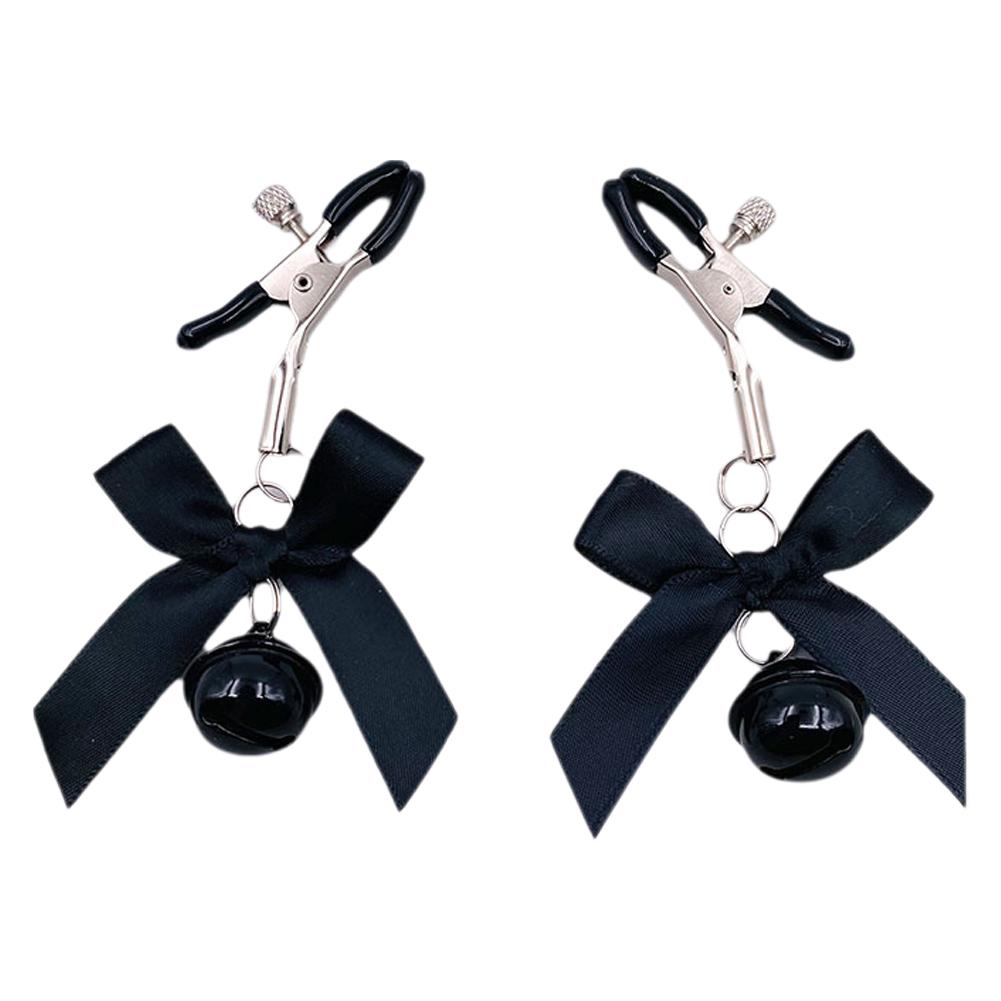 4 Color Adjustable Sexy Bow Nipple Clamps with Bells Adult BDSM Fetish Toy for Couples Intimate Play