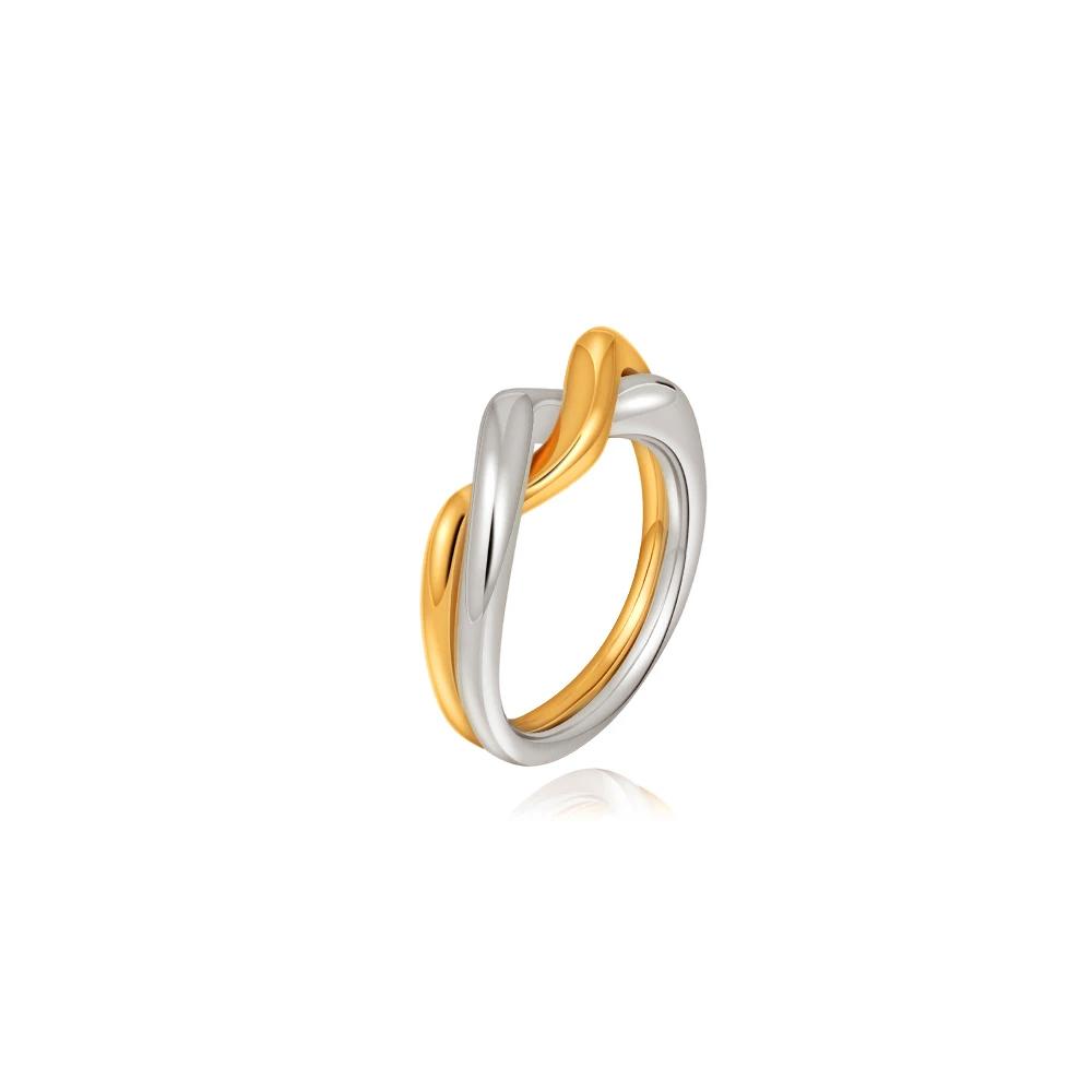 

Stainless Steel Mixed Color Multilayer Connecting Rings Luxury Cubic Zirconia 18K Gold Plated Link Chain Stackable Jewelry Gift 8