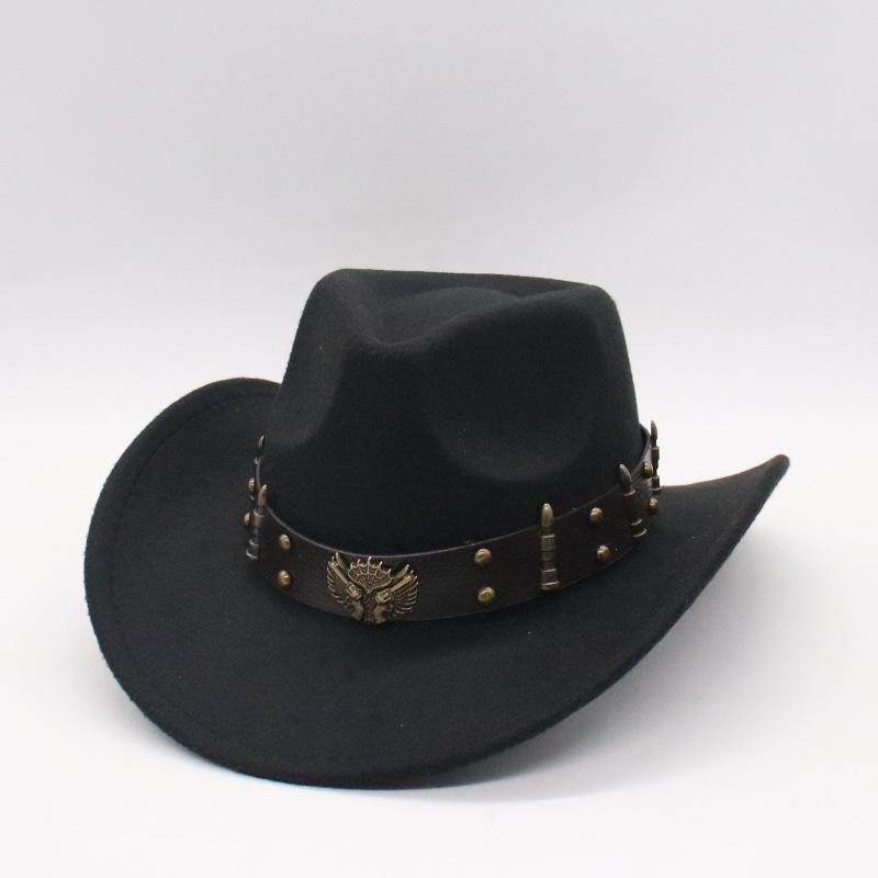 Western Cowboy Hat Woolen Top Hat Big Eave Hat Minority Style Jazz Hat