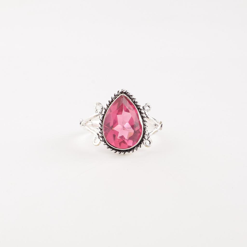 Pink Tourmaline Gemstone 925 Sterling Silver Jewelry Handmade Fashionable Ring RR-57-14