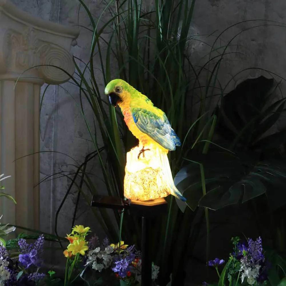 Lawn Ground Light Resin Macaw Ground Light IP55 Waterproof Garden Landscape Light 600MAH Solar Yard Lamp Vivid for Yard Garden