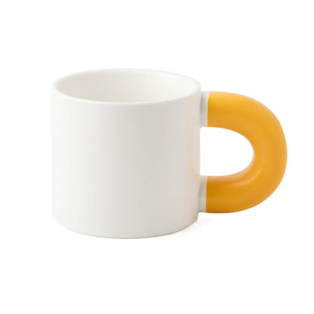 Fat Round Handgrip Novelty Cups Ceramic Cute Fat Handle Cup Personalized Milk Container  Home
