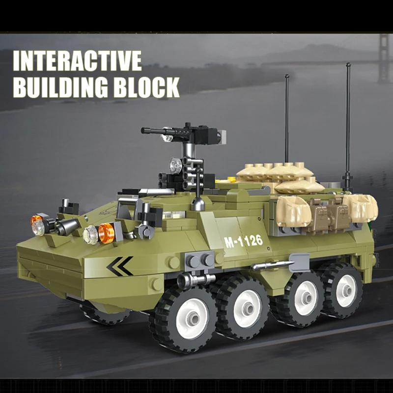 Ideal Gift 549Pcs Bricks M1126 Military Armored Vehicle Model Building Block/Transport Panzer Car Model/Educational Toy For Kids