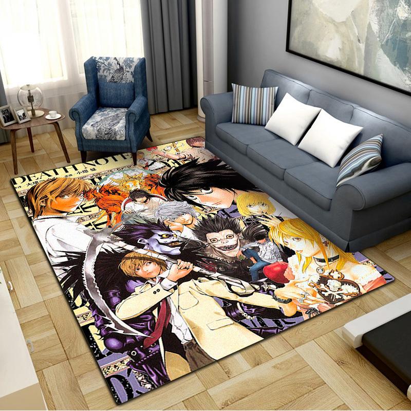 Anime Death Note Carpet Rug for Living Room Bedroom Home Sofa Decoration, Kids play Non-slip Floor Mat