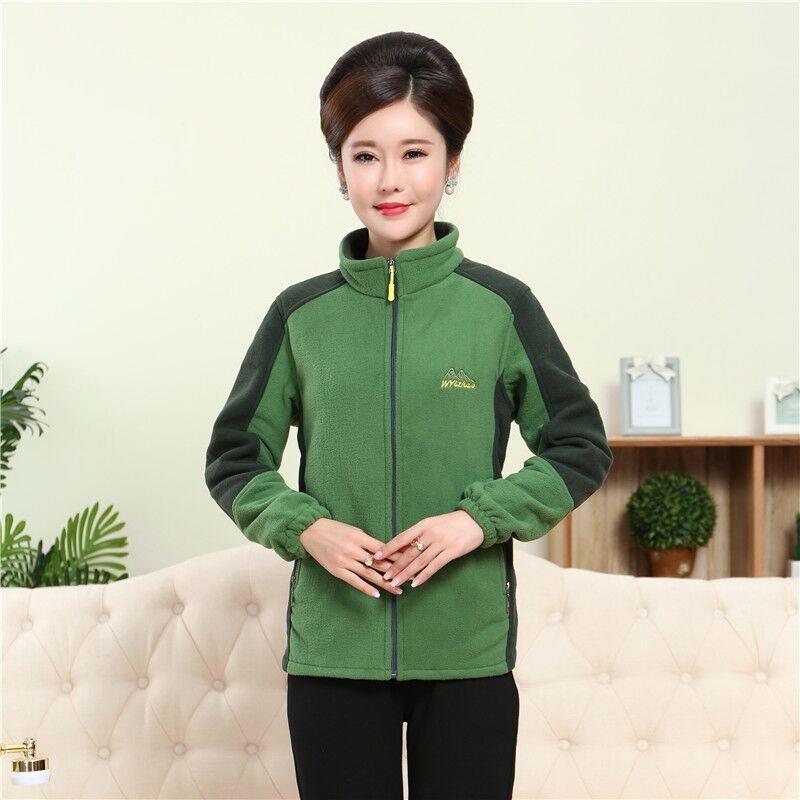 Doppelseitiger Fleece-Mantel für Damen - Sweatshirt mit Fleece-Futter für Mütter und Senioren (Frühling, Herbst, Winter).