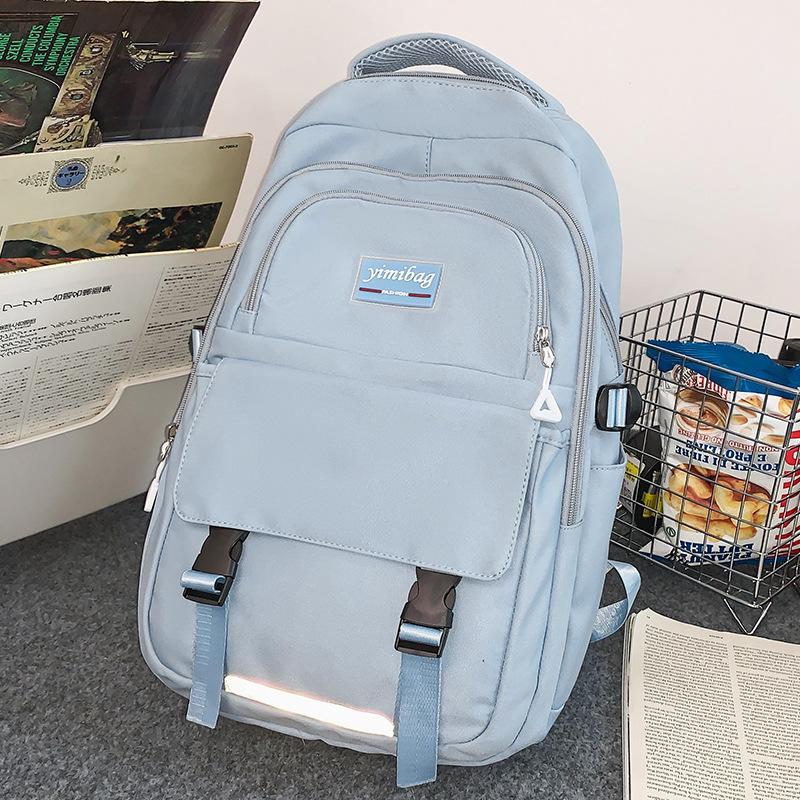 School Bag Men's College Students Middle School Students High Quality Fashion Girls Junior High School Students Solid Color Elementary School Students