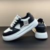 Autumn 2025 Men's Genuine Leather White Sneakers: British Style, Thick Sole, Casual, High-End Fashion
