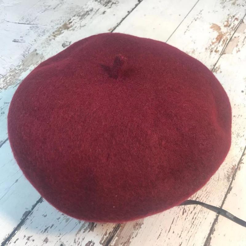 Female Beret Painter's Hat Vintage British Casual Hat Autumn and Winter Wool Bud Versatile Hat