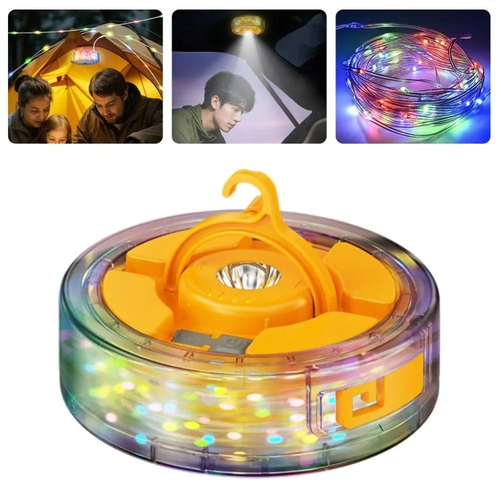5 Modes Portable Camping Lantern Ambient Light Portable LED Camping String Lights with Hook LED Lamp Tent String Lights