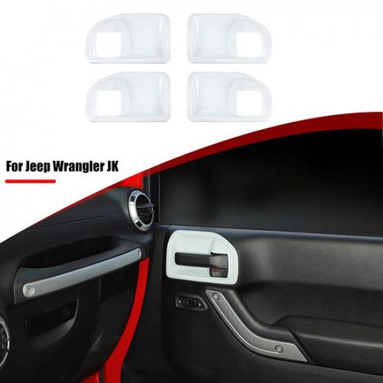 4X Inner Door Handle Bowl Cover Trim for Jeep Wrangler JK JKU 2011-17 4-Door