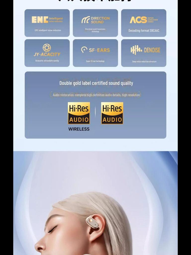 Top-Selling Berlin Sound Wireless Ear-hook Headphones: Noise Cancelling, Rotatable Design, Long Battery Life