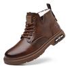 2024 Winter Neue Herren Stiefel mit dicker Sohle und großem Kopf aus Baumwollleder Herren Casual Martin Boots Fleece Warm Schneestiefel 6627