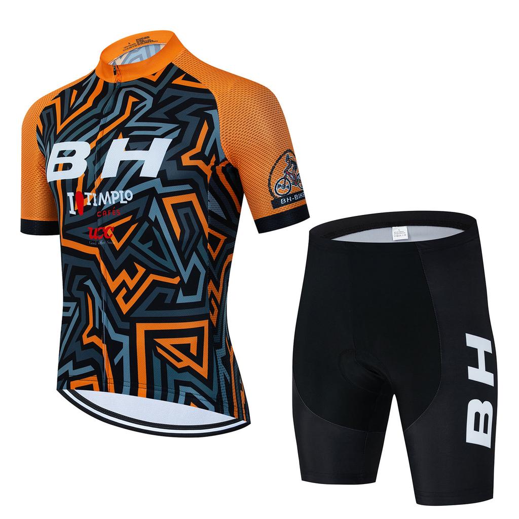 Men's Short-sleeved Cycling Sweatshirt Set New Summer Cycling Suit MTB Breathable, Silicone Cycling Suit 2026 Summer Breathable Cycling Suit Set