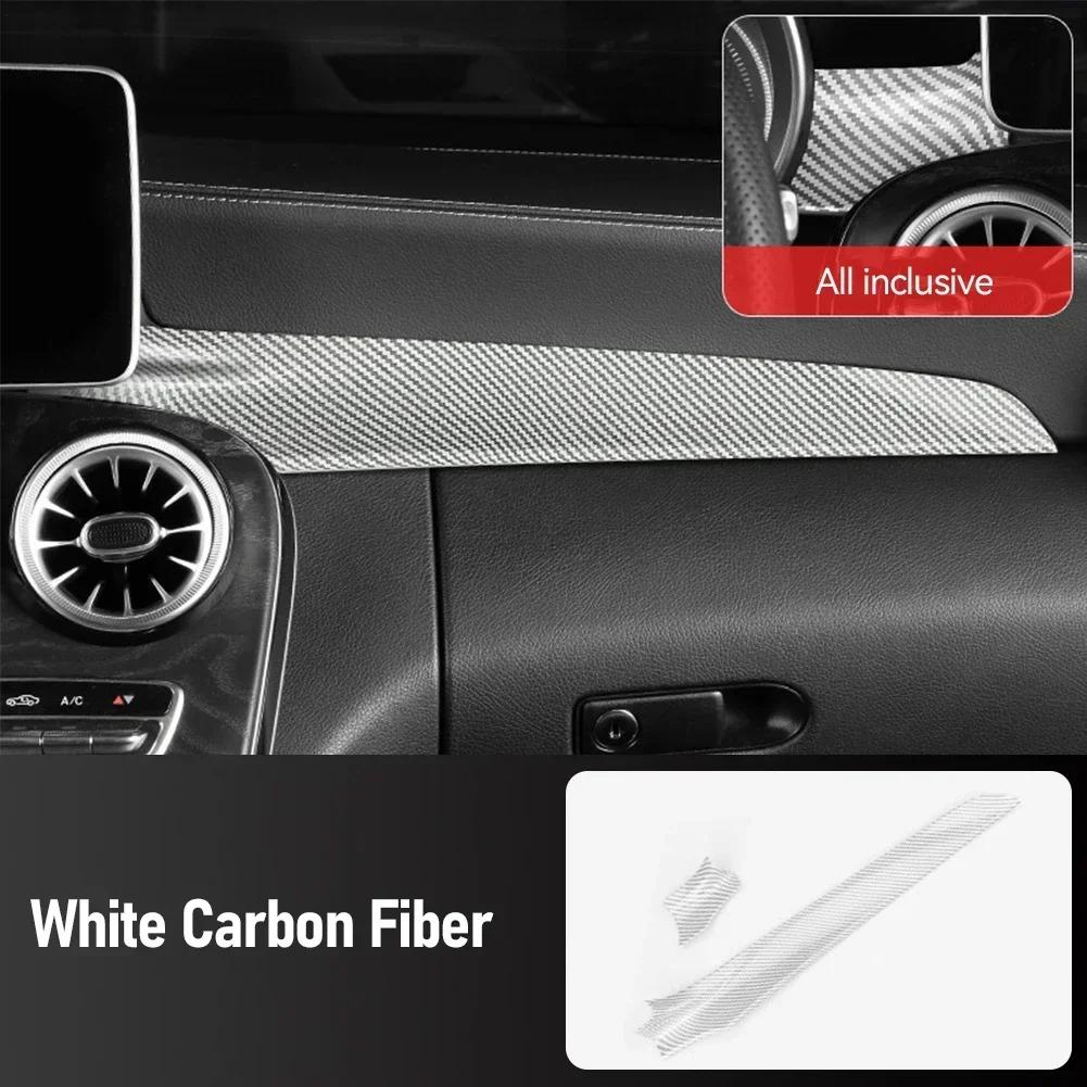2 Stücke Auto Carbon Fiber Texture Mittelkonsole Armaturenbrett Panel Schutzhülle Abdeckung Trim Für Mercedes Benz 15-21 C W205 16-21 GLC X25