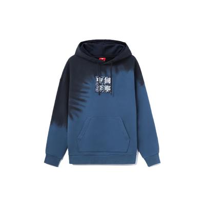Li Ning Sports Basketbalová Série Vyšívané Logo Volná Mikina Unisex Mikiny Modrá AWDRA67-3