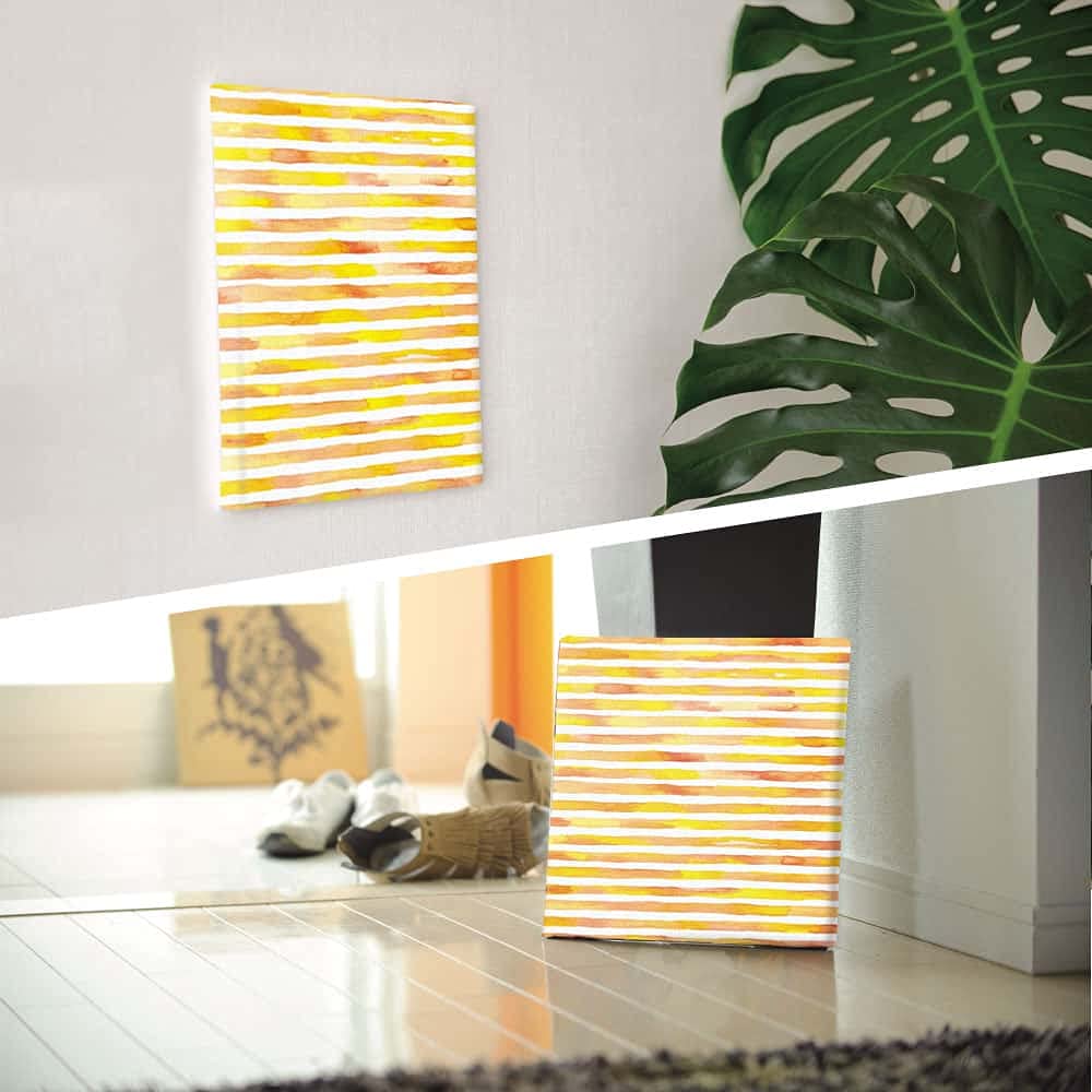 Lib Nordic Border Art 57cm Fabric Panel Yellow Made in Japan Stylish Interior Living Room