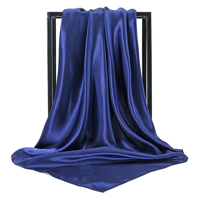 NO MOQ Sample Free LOGO Custom Head Scarf Satin Silk Scarf for Women