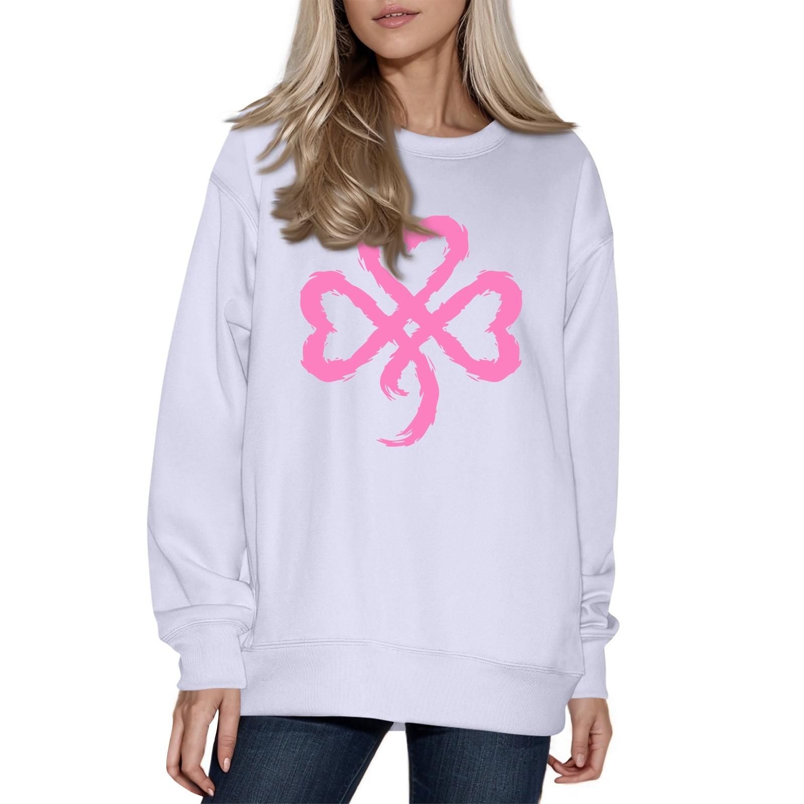 

Женская модная повседневная толстовка с длинным рукавом и круглым вырезом M розовый