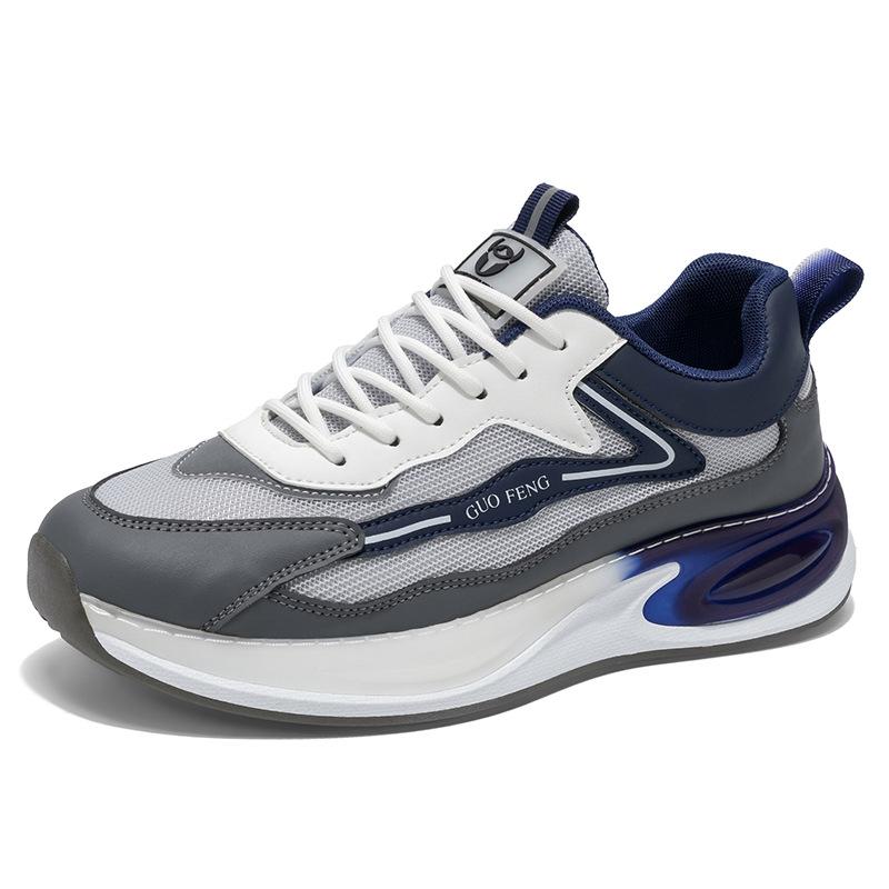 Trendy sports shoes men's thick-soled breathable mesh shoes spring and autumn new students outdoor running trendy shoes men's shoes