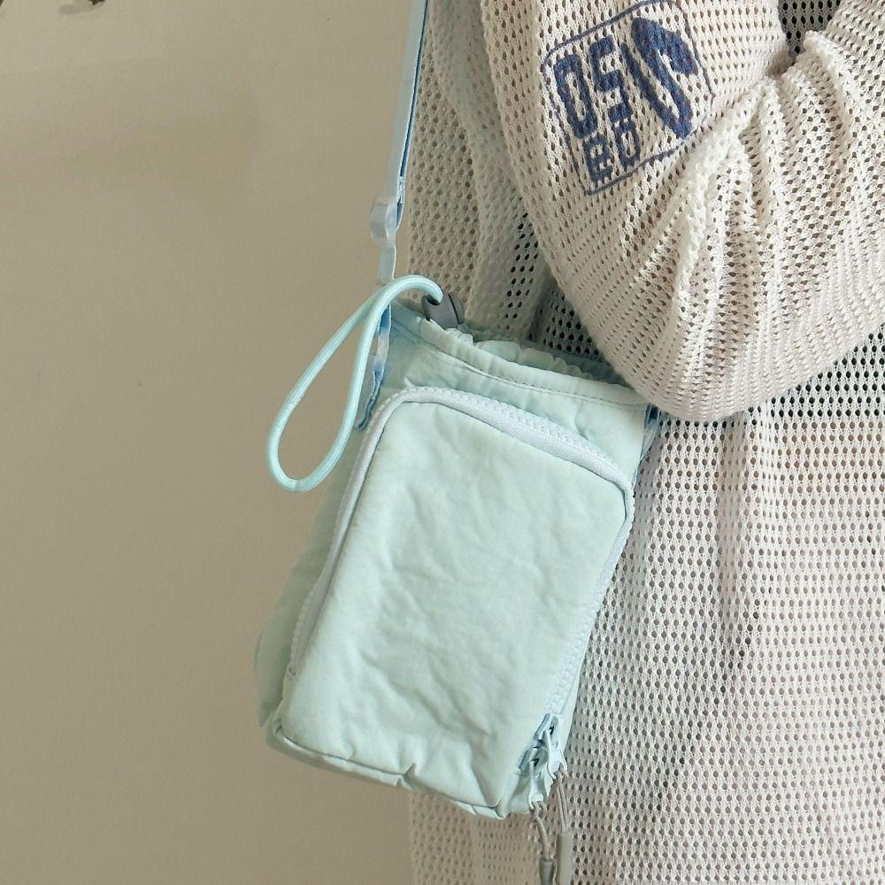 Purse Nylon Shoulder Bag Korean Style Water Cup Bag Fashionable Crossbody Bag  Camping Accessory