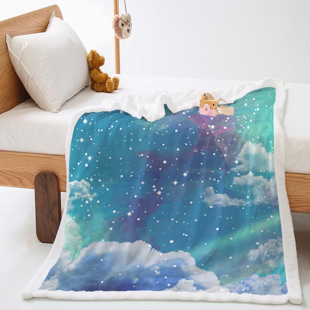 Starry Sky Wish Thickened Lamb Wool Crystal Fleece Blanket Blanket