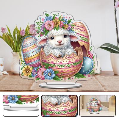 2D Flat Animal DIY Desktop Diamond Art Kits Double Sided Diamond Painting Desktop Decorations for Adults Home Office Table Decor