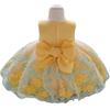 Summer Girls' Children's Dress Children's Wedding Dress Baby's First Birthday Dress Applique Mesh Puffy Skirt