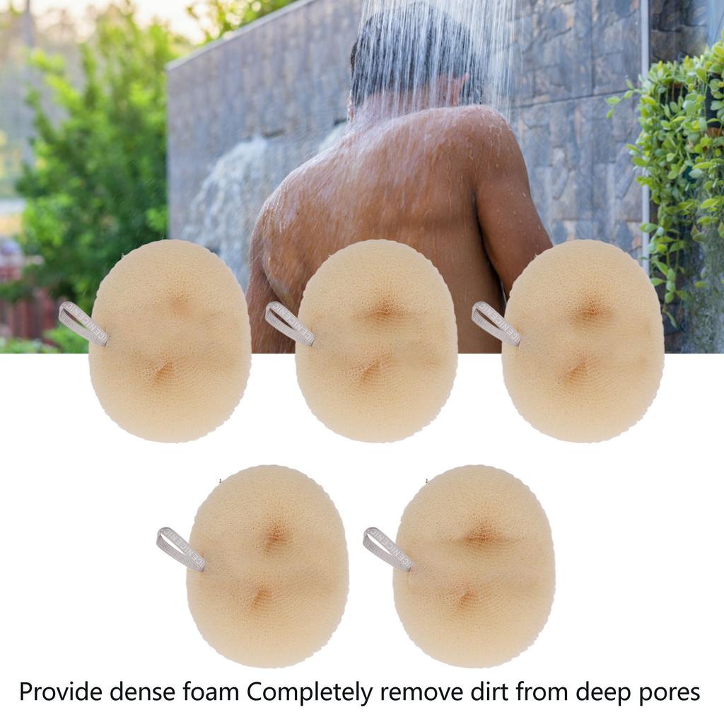 5pcs Bath Shower Loofah Sponge Cleansing Dense Foam Comfortable Massage Body Wash Scrubber
