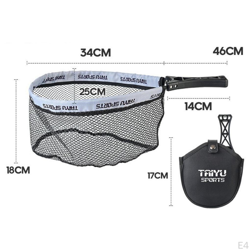 Catching Net Stream Lure Fishing Tool with Handle Hand Landing Foldable for Boating Outdoor