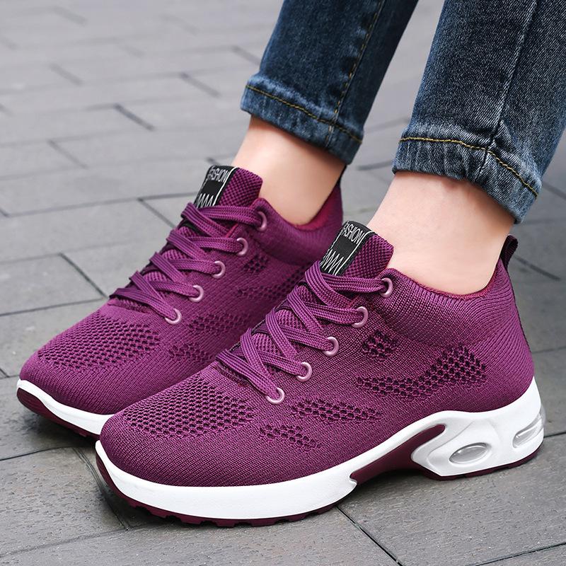 2025 Women's Korean Fashion Trend Sneakers: Soft Sole, Breathable Running Shoes with Air Cushion.