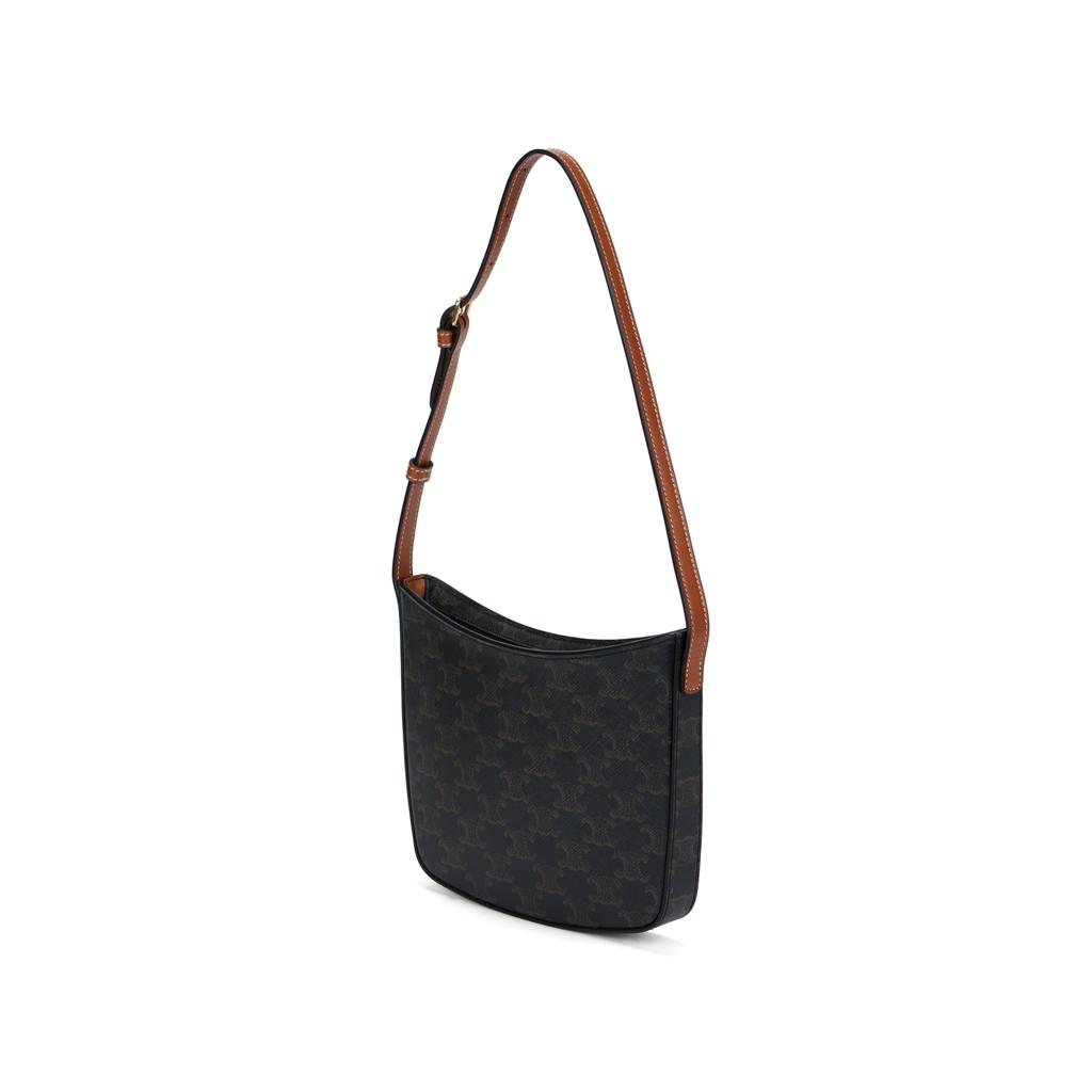 Celine Croque Monogram Zip Closure Leather Tote Shoulder Bag Medium Women Bags Brown 112272CUZ-04LU