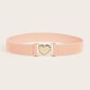 Heartshaped Designed Minimally Buckle Women Casual Elastic Waistband Daily For