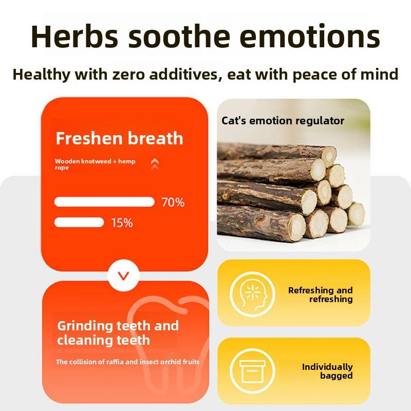 Mutianliao Teething Stick Cat Toy, Self-entertaining and Boring Cat Mint Ball, Cat Teasing Stick, Cat Refreshing Magic Tool for Kittens