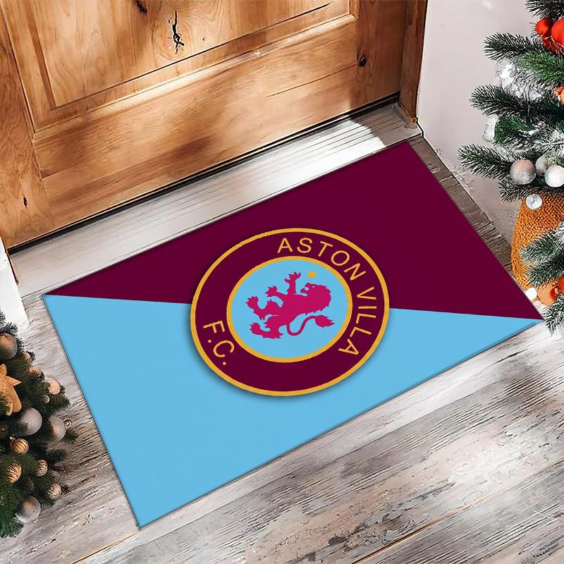 Tappeto in Velluto di Cristallo con Stampa Calcio Aston Villa, Comodo Assorbente d'Acqua Antiscivolo Tappeto per Pavimenti Interni