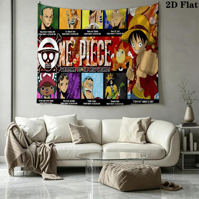 Japanese Anime Pirate Wall Tapestry Aesthetic Wall Hanging Printed Fabric Blanket Decorative Tapestries for Bedroom Living Room Home Decor