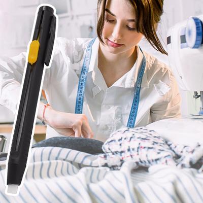Fabric Chalk Marker Heat Erasable Sewing Chalk Pen Fabric Marking Pen with Chalk Refills for Quilting Embroidery DIY Sewing Tools