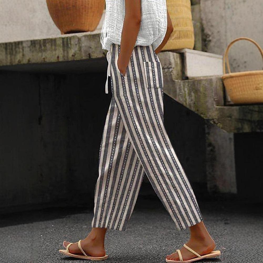 New Women's Regular Drawstring Pocket Casual Pants Multi-color Digital Printed Women's Trousers