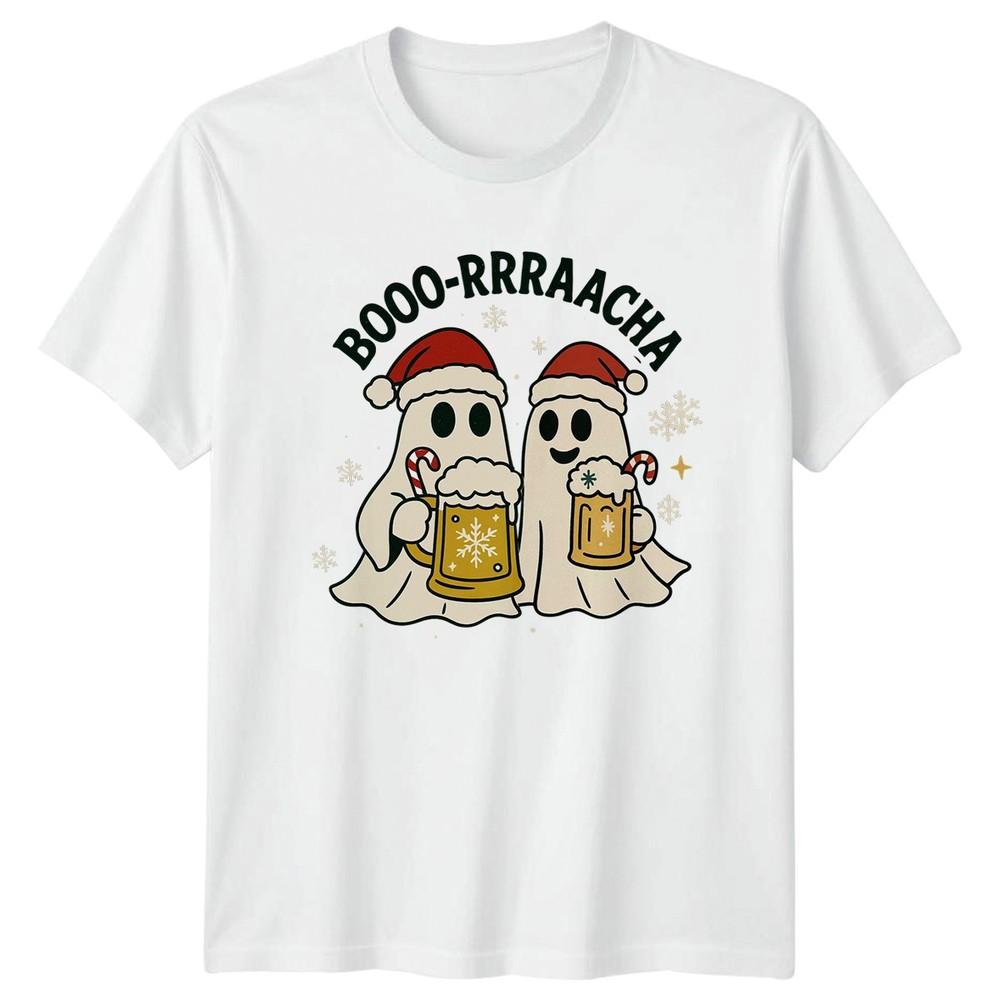 BoooRrraaacha Ghosts Christmas Beer Unisexs TShirt Unisexs Tee Graphic Unisex Top S