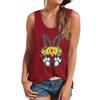 Casual Crew Neck Top Printed Loose Sleeveless Fashion T-Shirts Women’s