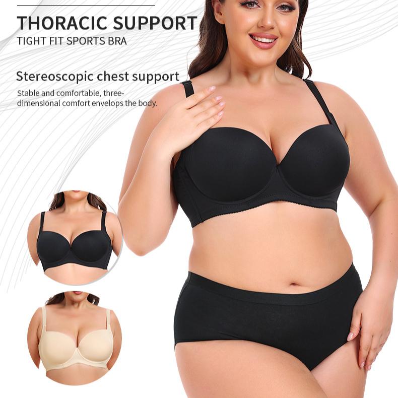 Large Size Bra for Women Smooth and Seamless Gathering Bra with Steel Rims Adjustable Bra