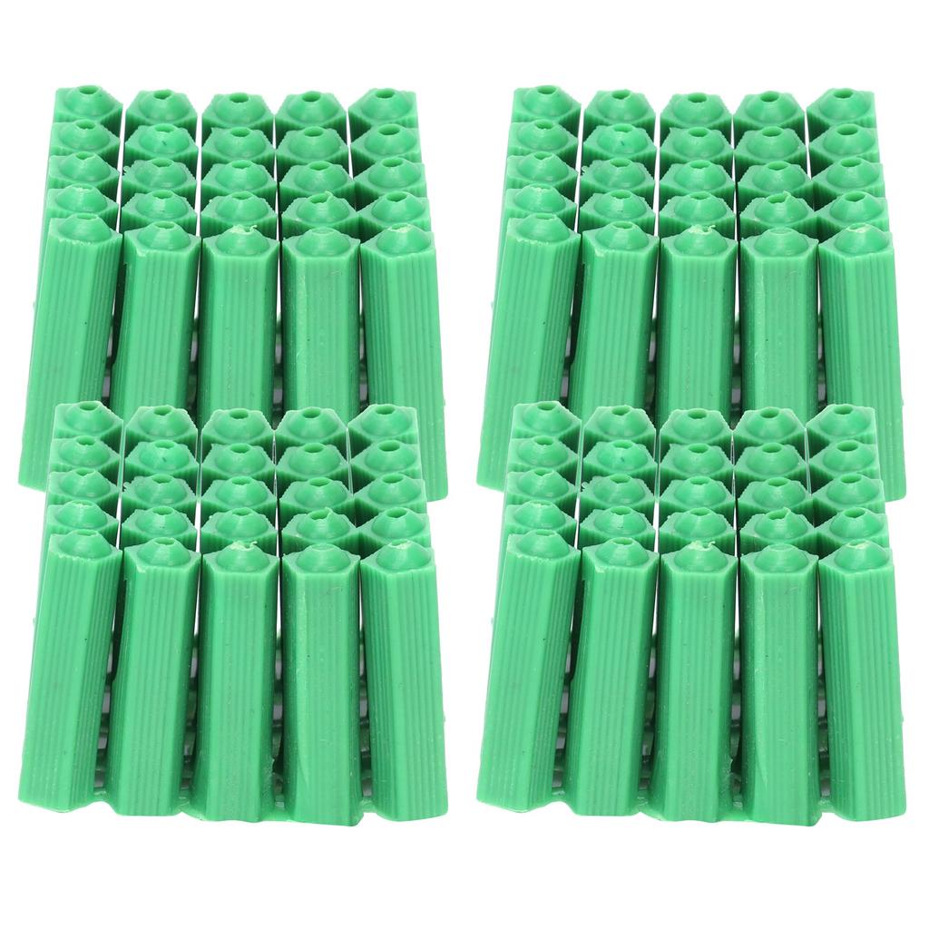 100Pcs M6 Expansion Pipe Plastic Wall Plug Fixing Expansion Tube Accessory Green