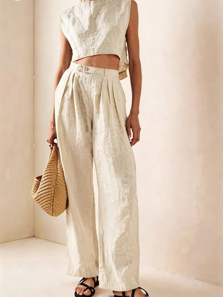 New Women s Summer Breathable Comfortable Crew Neck Loose Casual Set S