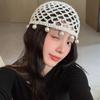 Round Beads Knit Beanies Hollow Out Ethnic Style Hat Crochet Hollow Tassels Knitted Hat  Outdoor