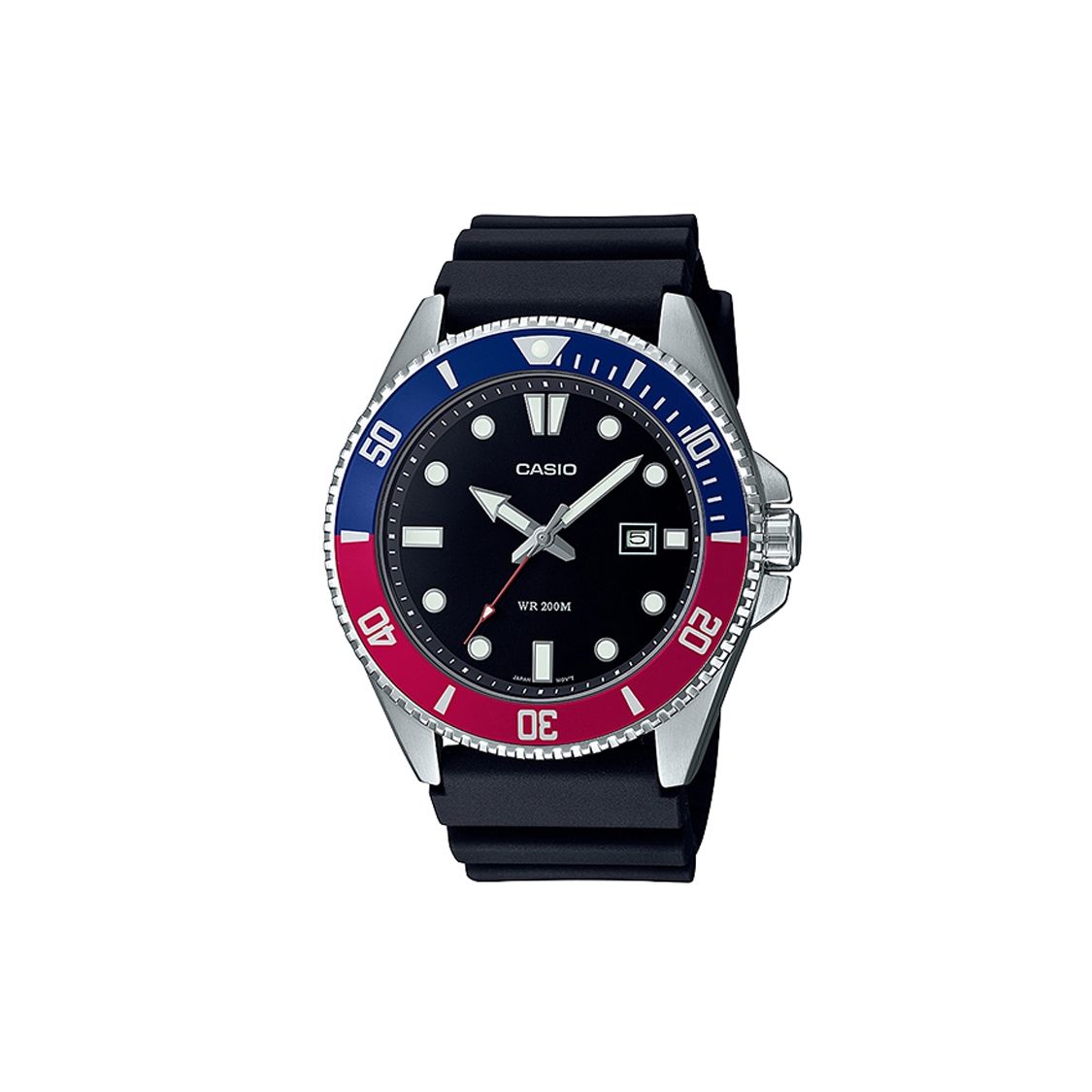 Casio Youth Series Swordfish Diver Watch Men Watches Black MDV-107-1A3 Red and Blue Watch Case-Regular Watch Box