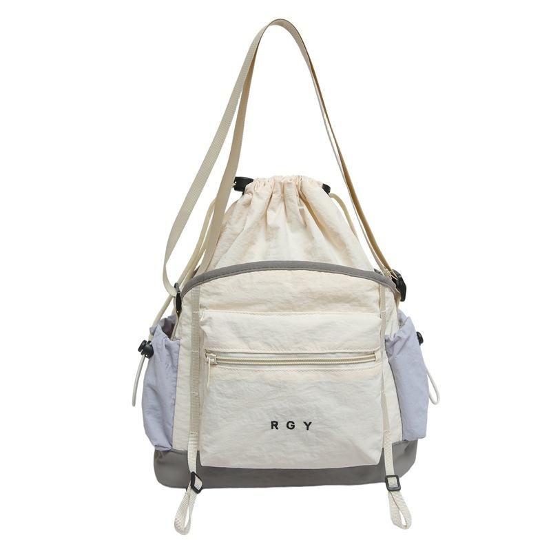 Nylon cloth drawstring bucket bag women's new trend large capacity shoulder bag casual messenger bag bag