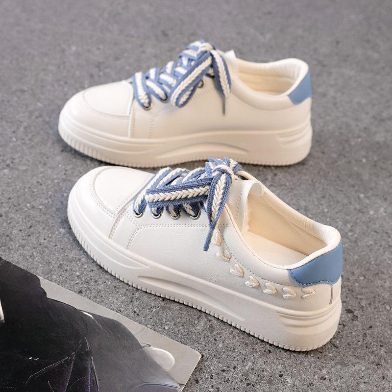 

Весна и осень Новые белые туфли женские классические студенческие универсальные повседневные кожаные спортивные туфли на платформе для сноуборда 35